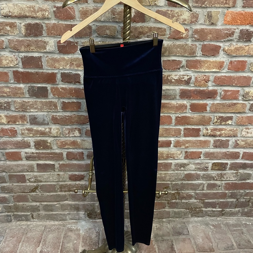 SPANX Navy Velvet Leggings